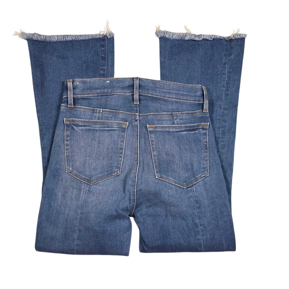 NWOT Loft High Waist Flare Crop Blue Jeans - Picture 3 of 9